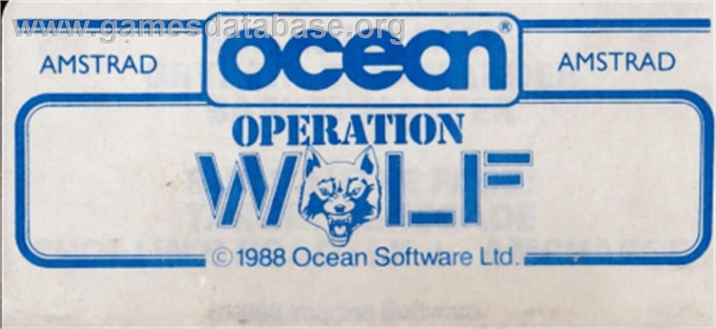 Operation Wolf - Amstrad CPC - Artwork - Cartridge Top