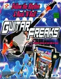 Advert for Guitar Freaks on the Arcade.