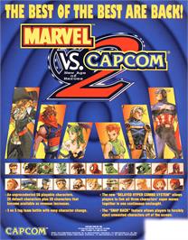 Advert for Marvel Vs. Capcom 2 New Age of Heroes on the Arcade.