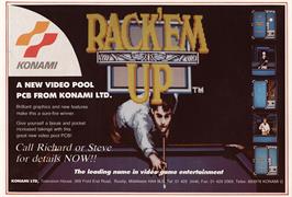 Advert for Rack 'em Up on the Arcade.