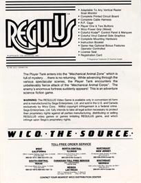 Advert for Regulus on the Arcade.