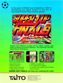 Advert for Super Cup Finals on the Arcade.