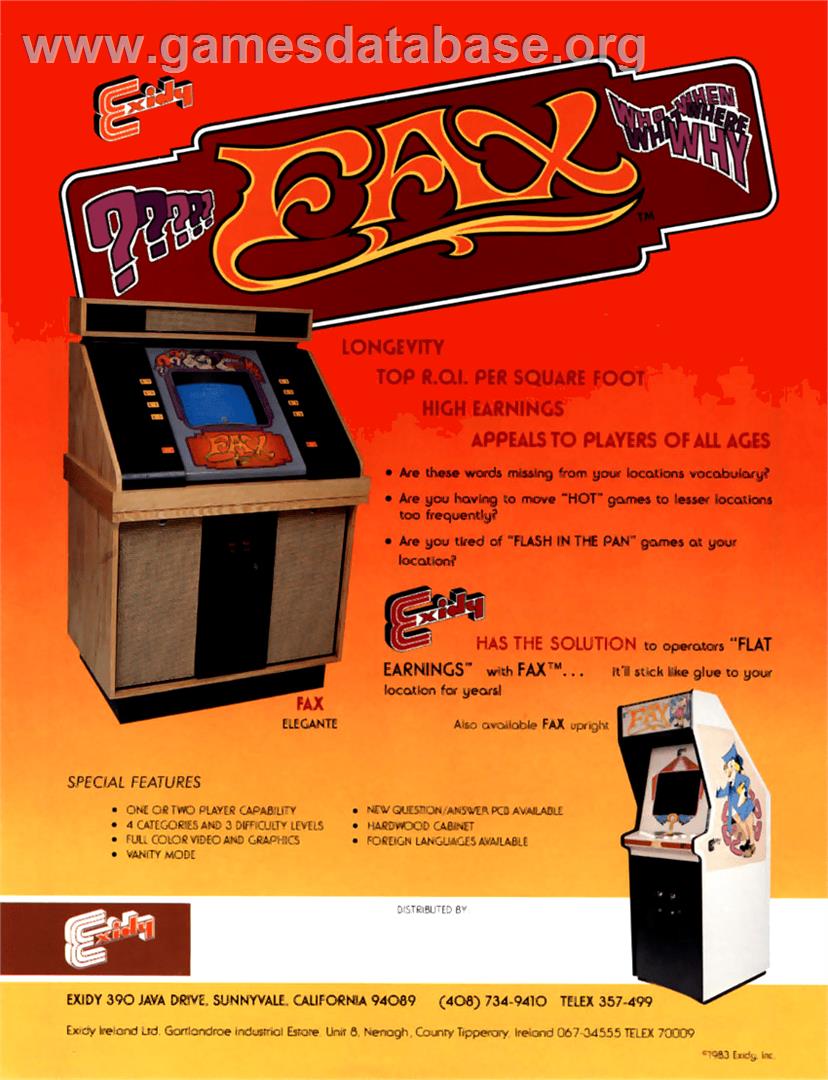 FAX - Arcade - Artwork - Advert