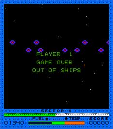 Game Over Screen for Astro Blaster.