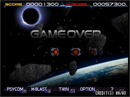 Game Over Screen for Solar Assault.