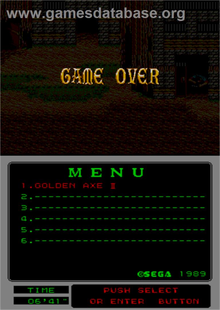 Golden Axe II - Arcade - Artwork - Game Over Screen