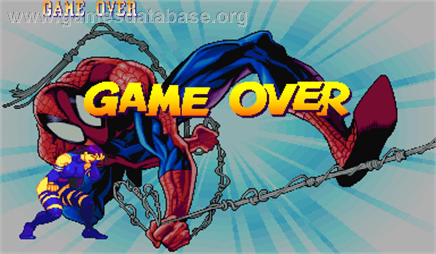 Marvel Super Heroes - Arcade - Artwork - Game Over Screen