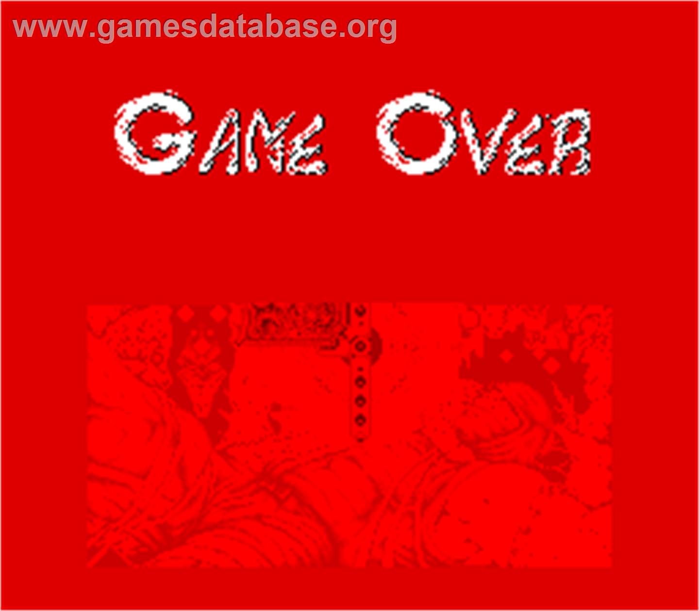 Ninja Gaiden - Arcade - Artwork - Game Over Screen