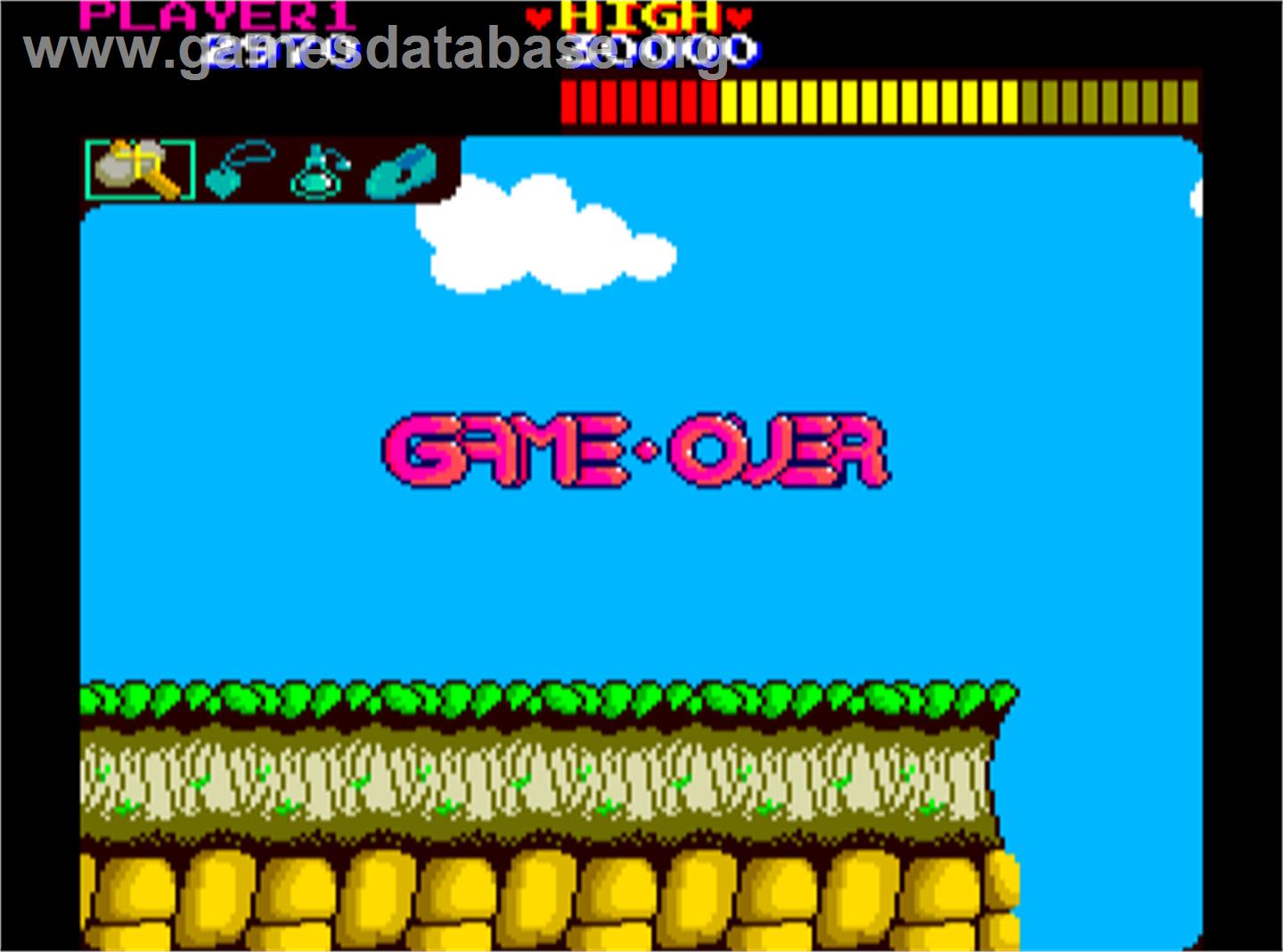 Wonder Boy Deluxe - Arcade - Artwork - Game Over Screen