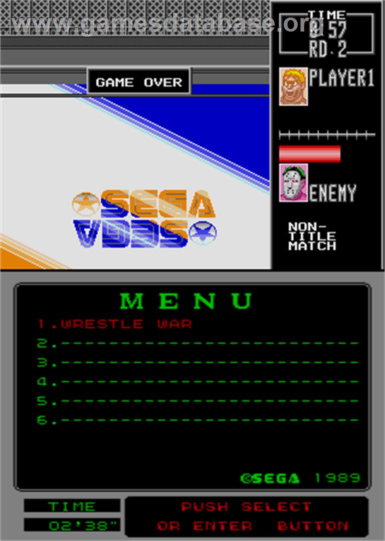 Wrestle War - Arcade - Artwork - Game Over Screen