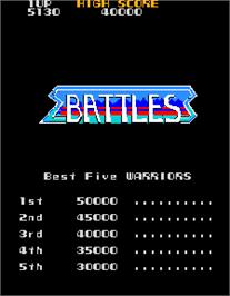 High Score Screen for Battles.