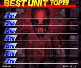 High Score Screen for Beast Busters 2nd Nightmare.