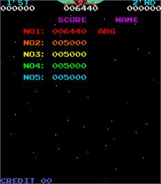 High Score Screen for Moon War.