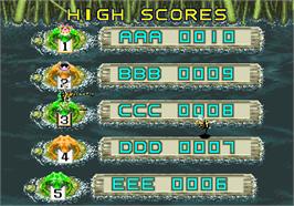 High Score Screen for Ribbit!.