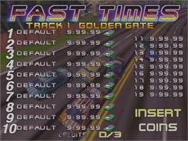 High Score Screen for San Francisco Rush: The Rock.