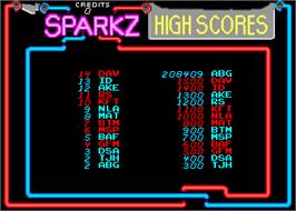 High Score Screen for Sparkz.