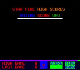 High Score Screen for Star Fire 2.