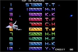 High Score Screen for Xexex.