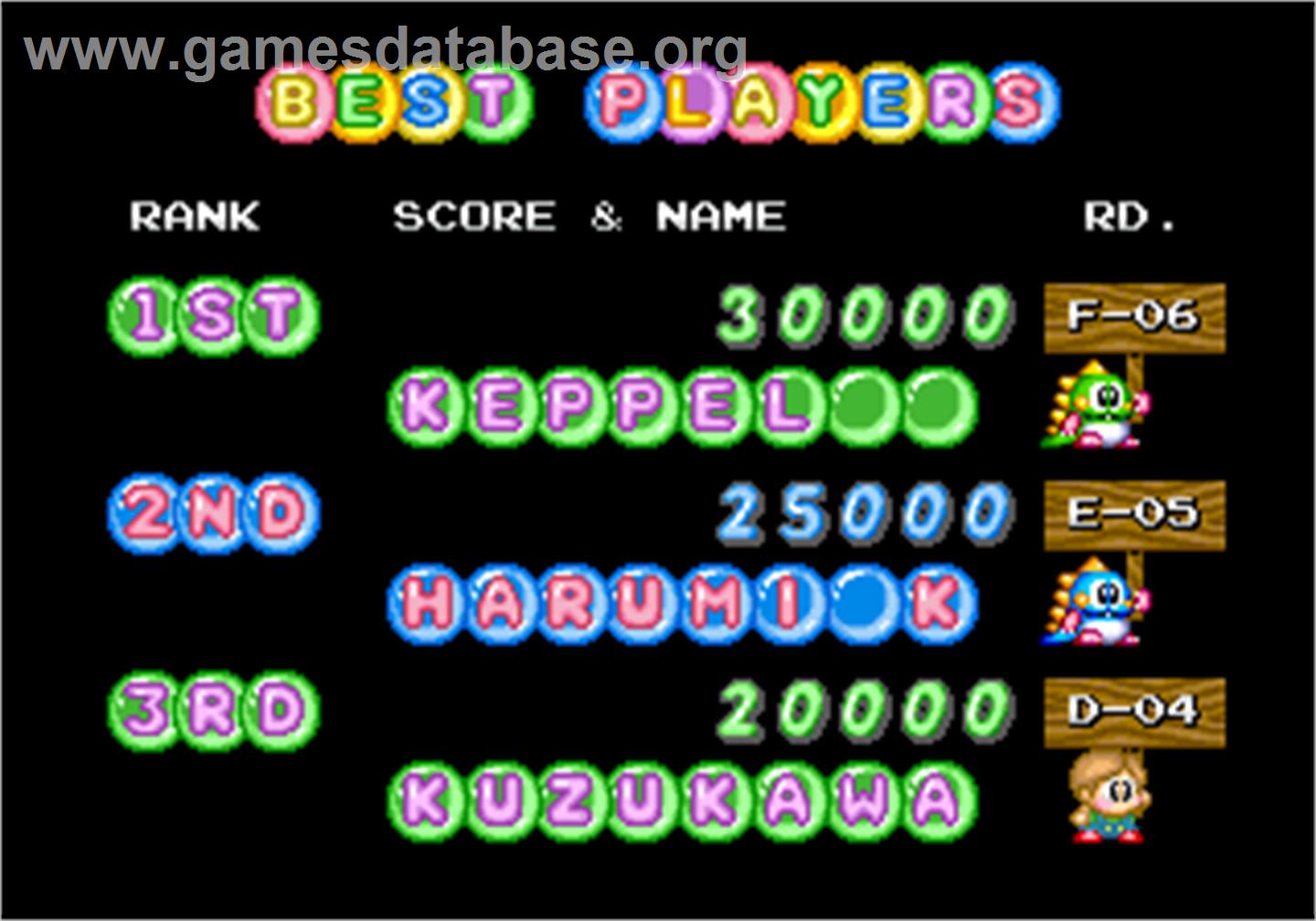 Bubble Symphony - Arcade - Artwork - High Score Screen