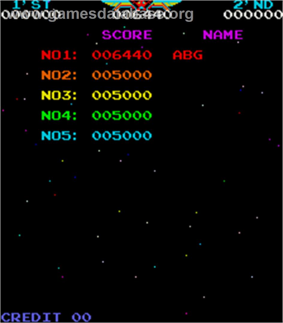 Moon War - Arcade - Artwork - High Score Screen