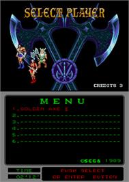 Select Screen for Golden Axe II.