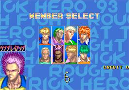 Select Screen for Hat Trick Hero '93.