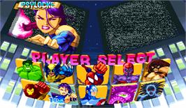 Select Screen for Marvel Super Heroes.