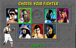 Select Screen for Mortal Kombat.