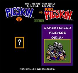 Select Screen for Pigskin 621AD.