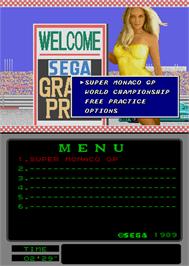 Select Screen for Super Monaco GP.