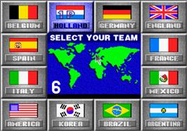 Select Screen for Super Visual Soccer: Sega Cup.