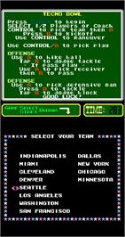 Select Screen for Tecmo Bowl.