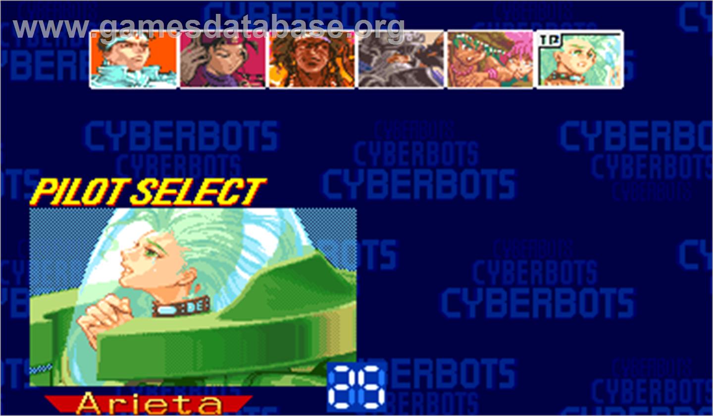 Cyberbots: Fullmetal Madness - Arcade - Artwork - Select Screen