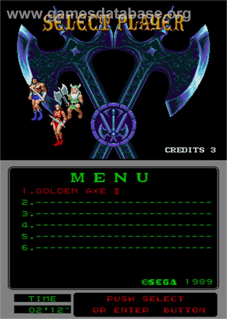 Golden Axe II - Arcade - Artwork - Select Screen