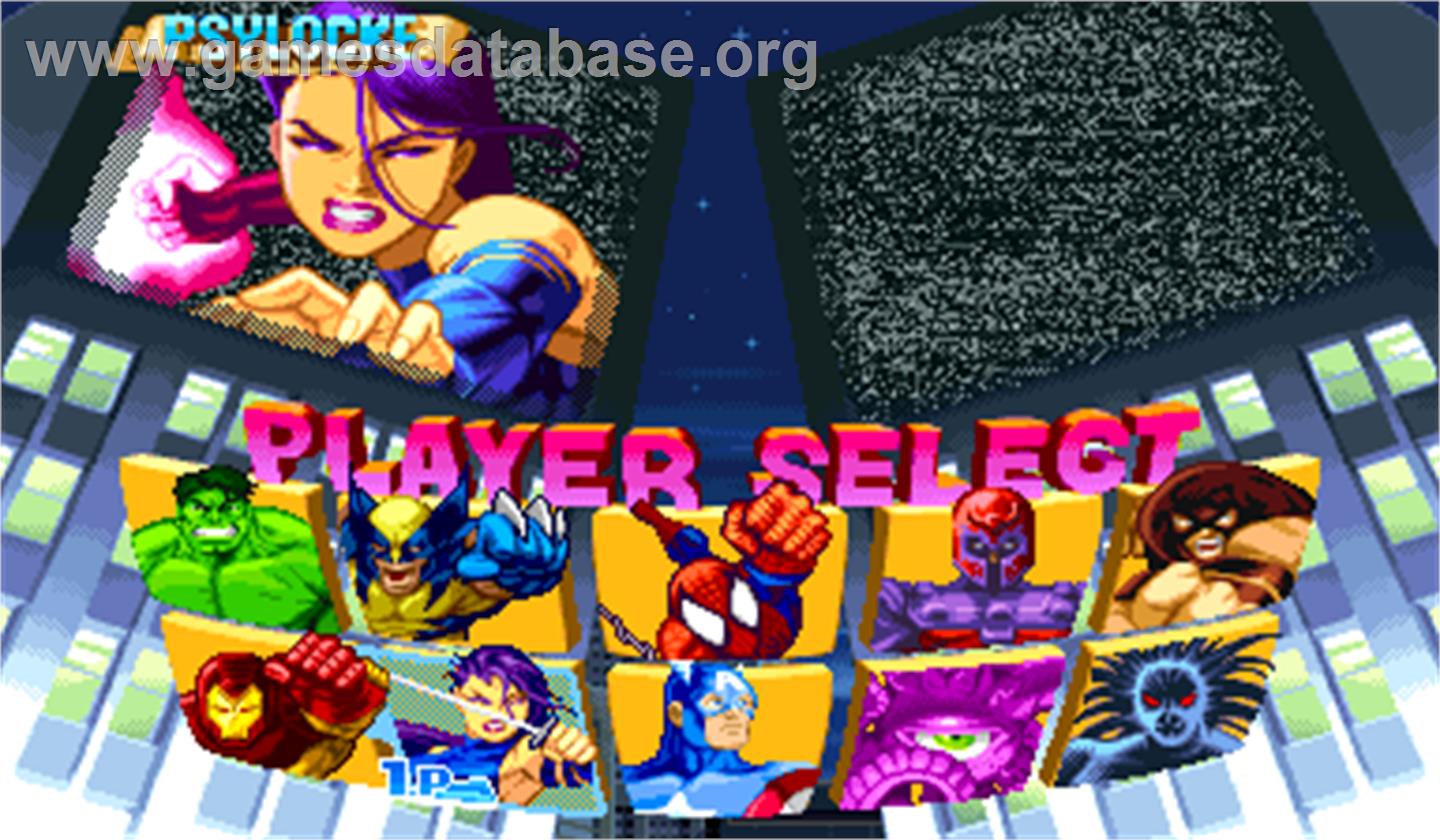 Marvel Super Heroes - Arcade - Artwork - Select Screen