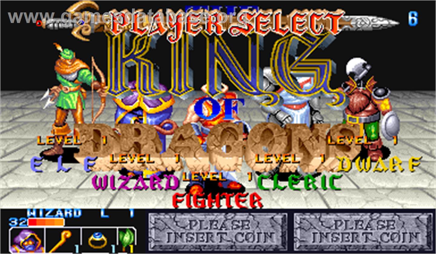 The King of Dragons - Arcade - Artwork - Select Screen