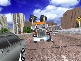 In game image of 18 Wheeler Deluxe on the Arcade.