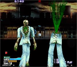 In game image of Beast Busters 2nd Nightmare on the Arcade.