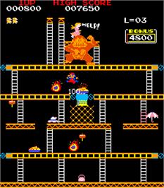 In game image of Big Kong on the Arcade.