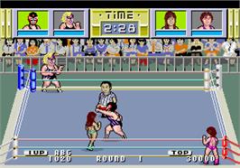 In game image of Body Slam on the Arcade.