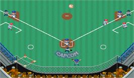 In game image of Capcom Baseball on the Arcade.