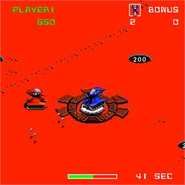 In game image of Crater Raider on the Arcade.