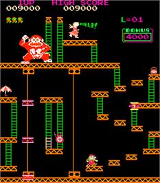 In game image of Crazy Kong on the Arcade.