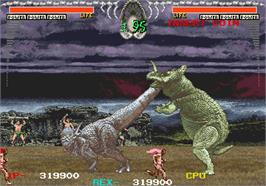 In game image of Dino Rex on the Arcade.