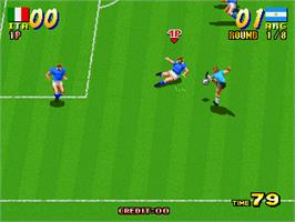 In game image of Goal! '92 on the Arcade.