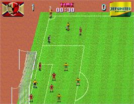 In game image of J-League Soccer V-Shoot on the Arcade.