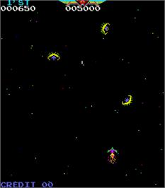 In game image of Moon War on the Arcade.