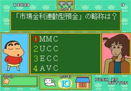 In game image of Quiz Crayon Shinchan on the Arcade.
