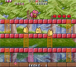 In game image of Rod-Land on the Arcade.