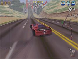 In game image of San Francisco Rush: The Rock on the Arcade.